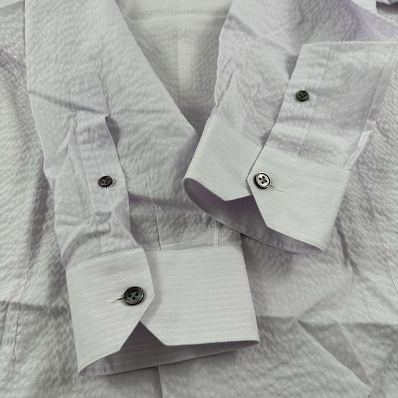Lanvin‎ Men's Popover Bib Shirt 40 15 3/4 Medium Lavender Purple Made In Italy - Picture 14 of 15